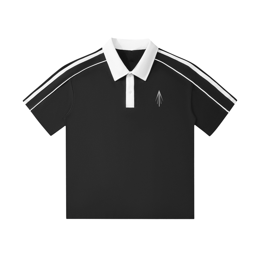 Contrast Collar Short-Sleeve Polo Shirt