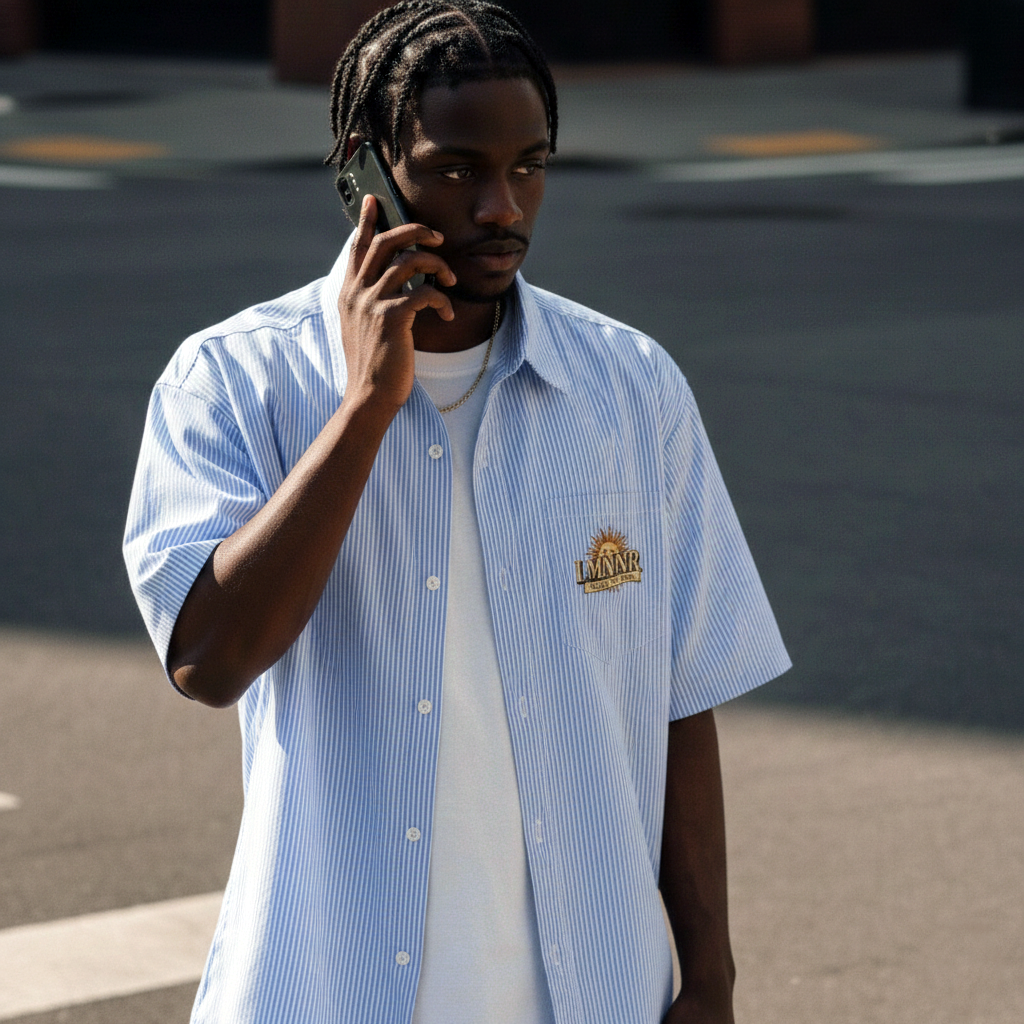 Oversized Vertical Stripe Boxy Shirt