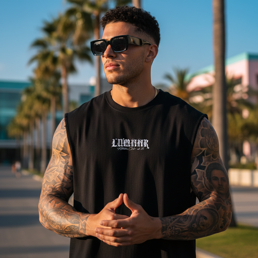 Raw Edge Cotton Tank Top