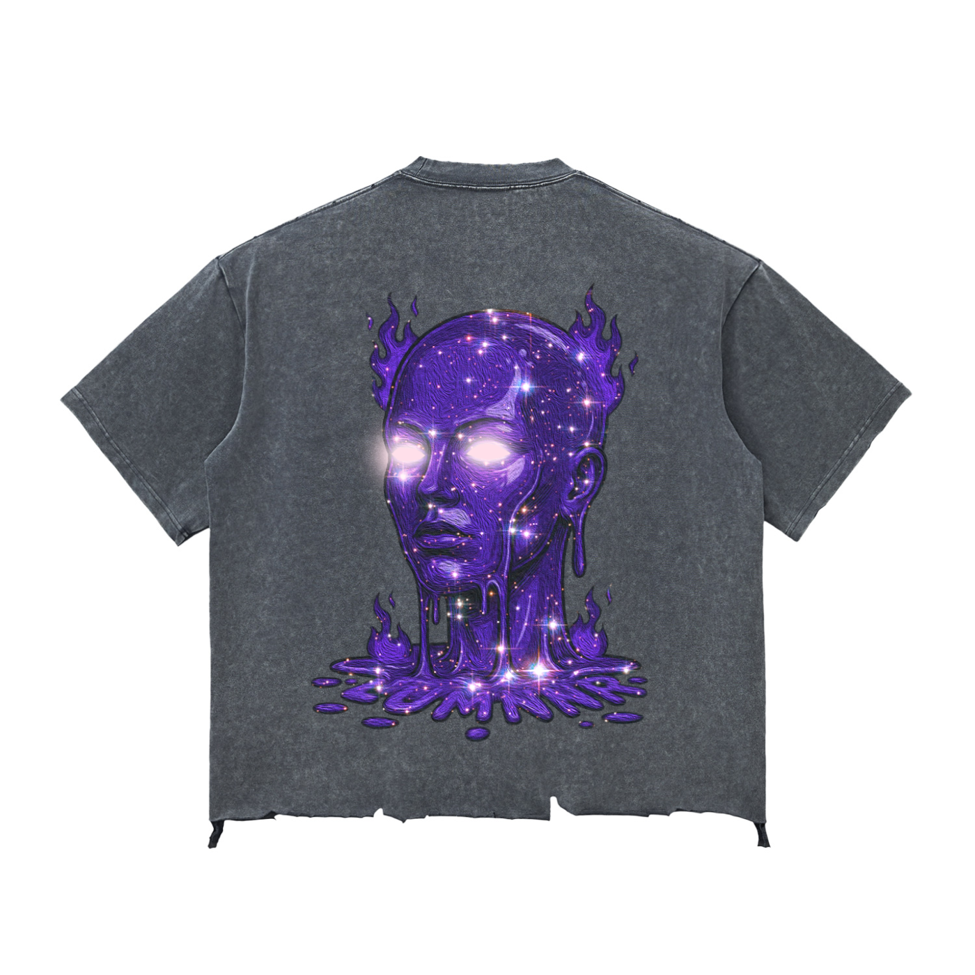 Snow Wash Raw-Hem Boxy T-shirt