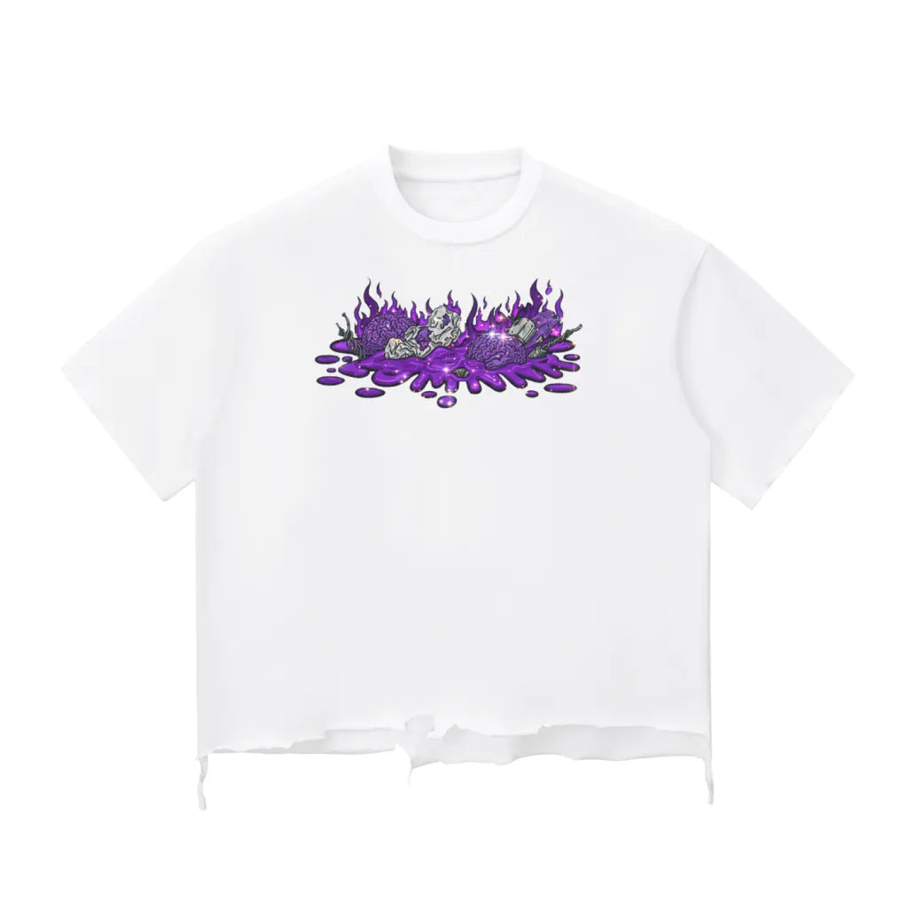 Snow Wash Raw-Hem Boxy T-shirt